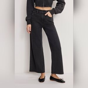 Good American Black Wide Leg Jeans